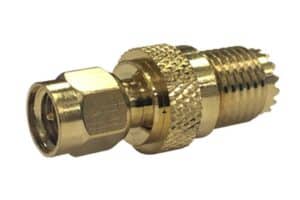 מעביר משקע מיני UHF לתקע SMA זהב