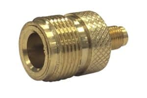 מעביר משקע SMA לשקע N מגוף פליז – מבט אלכסוני, דגם 10539