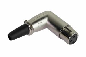 שקע קנון מתכתי 3P בזוית