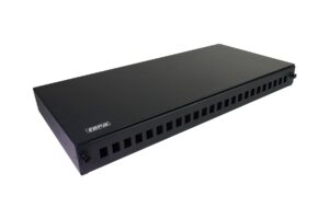 פנל אופטי 1U ל-24 מתאמי SC בודדים, כולל מגש היתוך