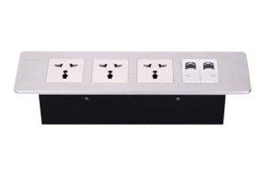 קופסת חיבורים חשופה דקה מאלומיניום לשולחן, 8 מקום