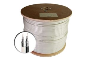 כבל RG-6 שחור/לבן בגליל / מטר רץ