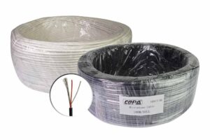 כבל מיקרופון 2 גידים + סיכוך שחור/לבן