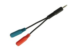 מעביר מ2 שקע AUX 3.5mm לתקע AUX 3.5mm TRRS