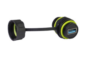 מעביר שקע שקע USB3.0 לפנל נגד מים IP67 + מכסה גומי