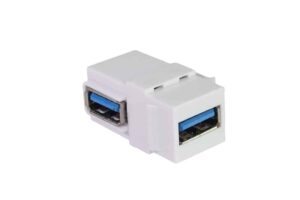 מעביר שקע USB3.0 לשקע USB3.0 קיסטון בזוית