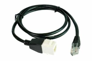 מעביר קיסטון שקע-תקע RJ45 CAT6 כולל כבל קצר