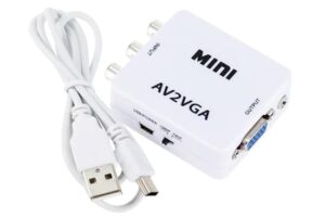 ממיר Mini AV2VGA מ-AV/RCA ל-VGA כולל כבל USB להזנת מתח, דגם 18195