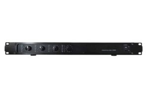 מגבר הספק 4 ערוצים 100V - לוח קדמי עם ווסת עוצמה ונוריות חיווי לכל ערוץ, דגם 19179