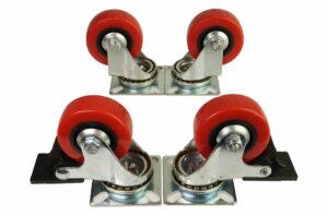 סט 4 גלגלים עם מעצור לארון תקשורת