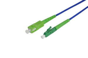 מגשר אופטי משוריין נגד אש LC-SC APC — קצה מחבר SC וקצה מחבר LC בציפוי ירוק
