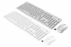 עכבר ומקלדת אלחוטי לוגי'טק אפור/לבן